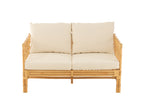  J-LINE SOFA ELISE + KUSSEN 2-ZITS ROTAN/TEXTIEL