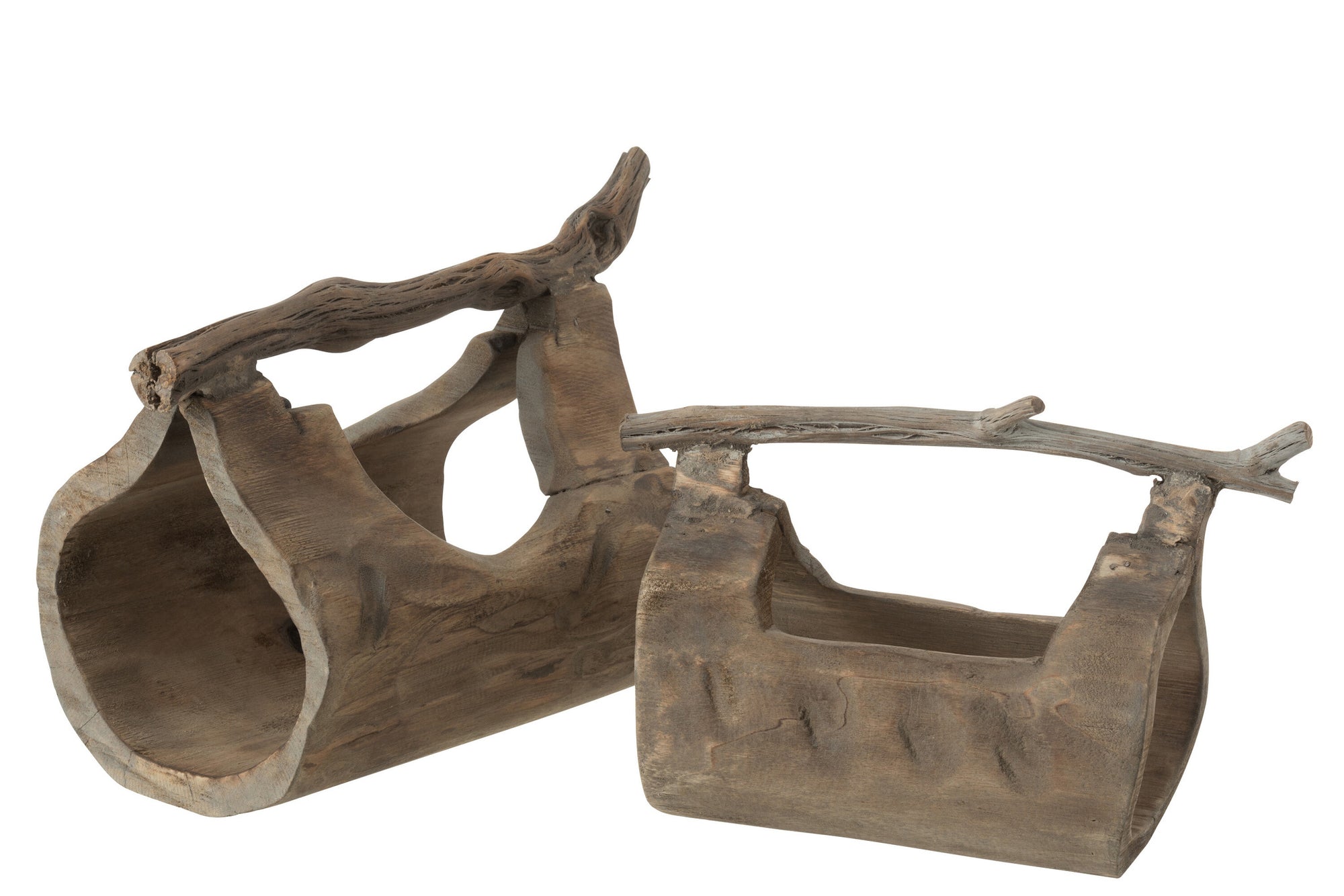 Decoratiekist met handvat Hout Natuurlijk Groot