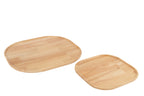 Decoratief dienblad van rubberhout natuurlijk groot
