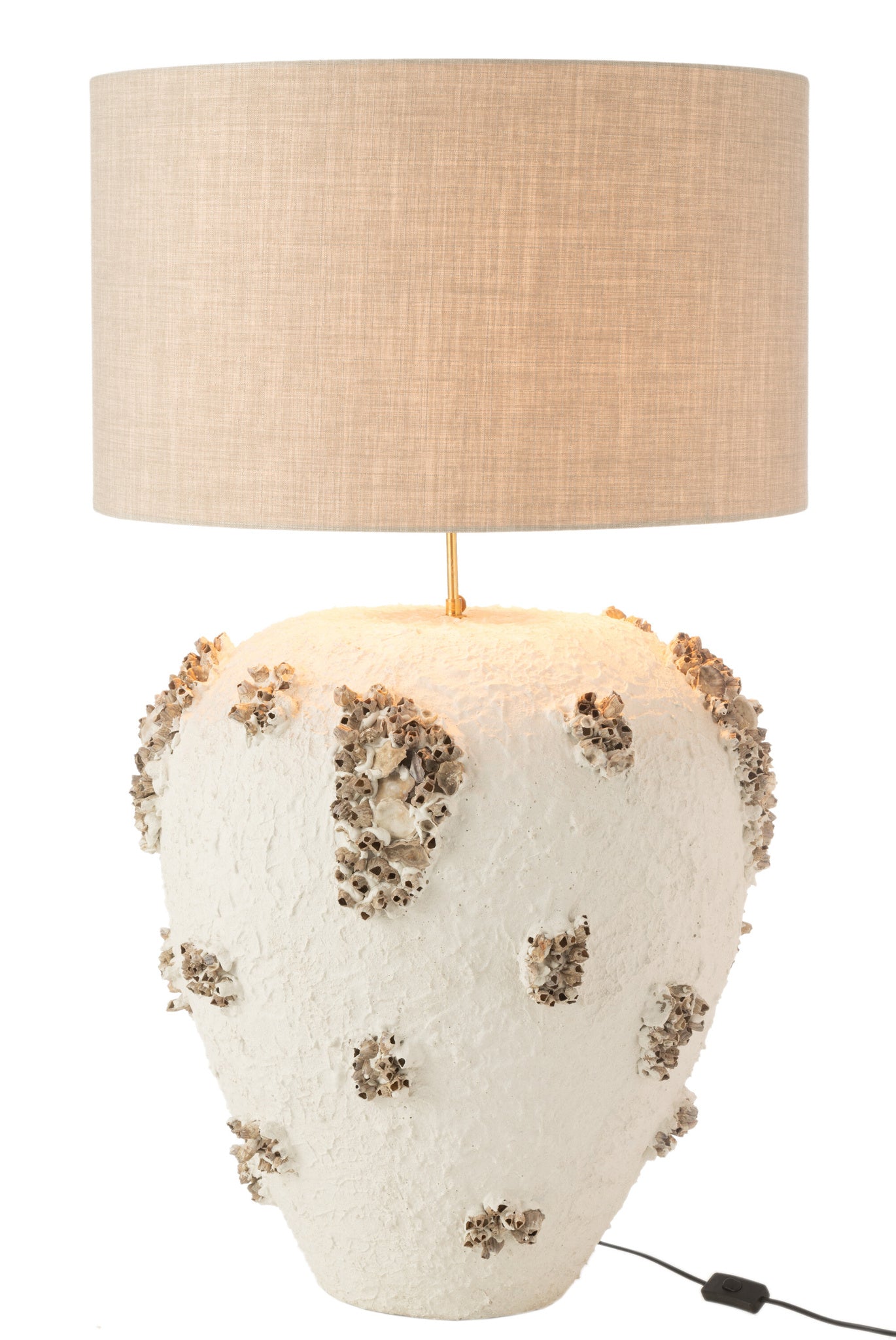 Lamp + lampenkap Jilly terracotta wit/bruin