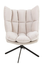 Relax-stoel met kussen op frame, textiel/metaal, beige