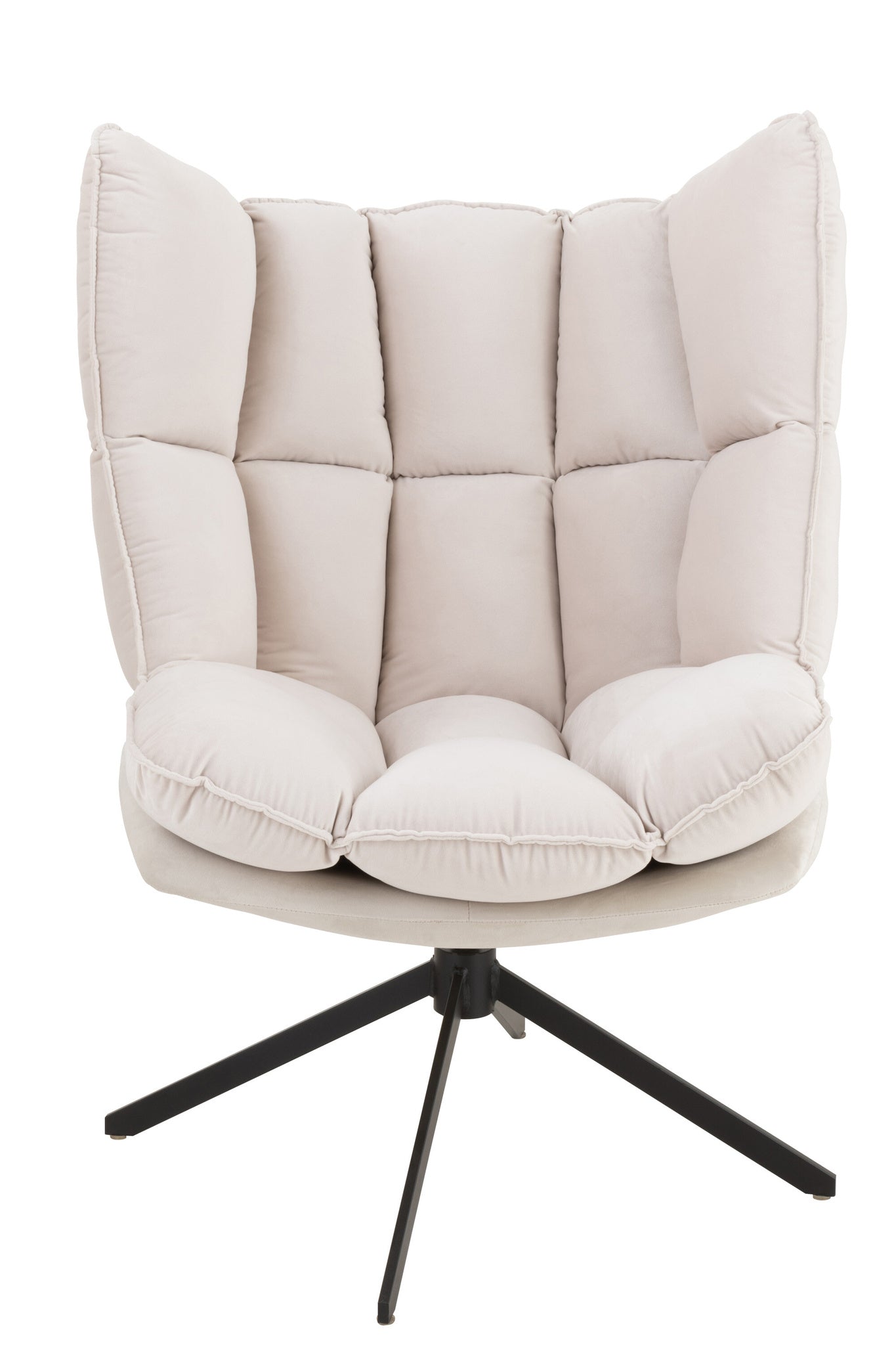 Relax-stoel met kussen op frame, textiel/metaal, beige