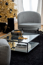 Decoratieve kom Carol Glas Zwart Groot