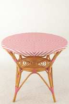 Eettafel rotan roze/wit