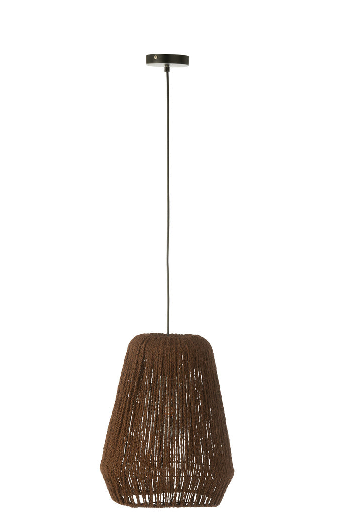 J-LINE HANGLAMP WEAVE METAAL/PALM ZWART SMALL