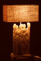 Tafellamp beeldjes polyresin wit/naturel