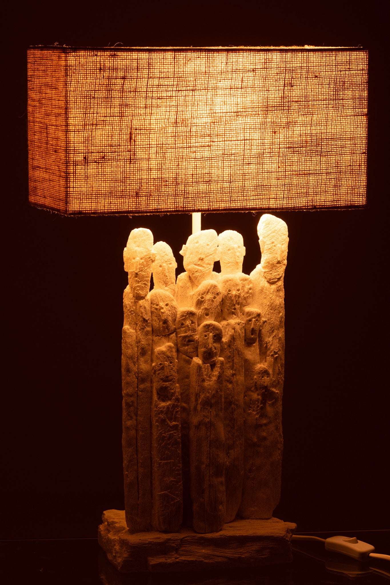 Tafellamp beeldjes polyresin wit/naturel