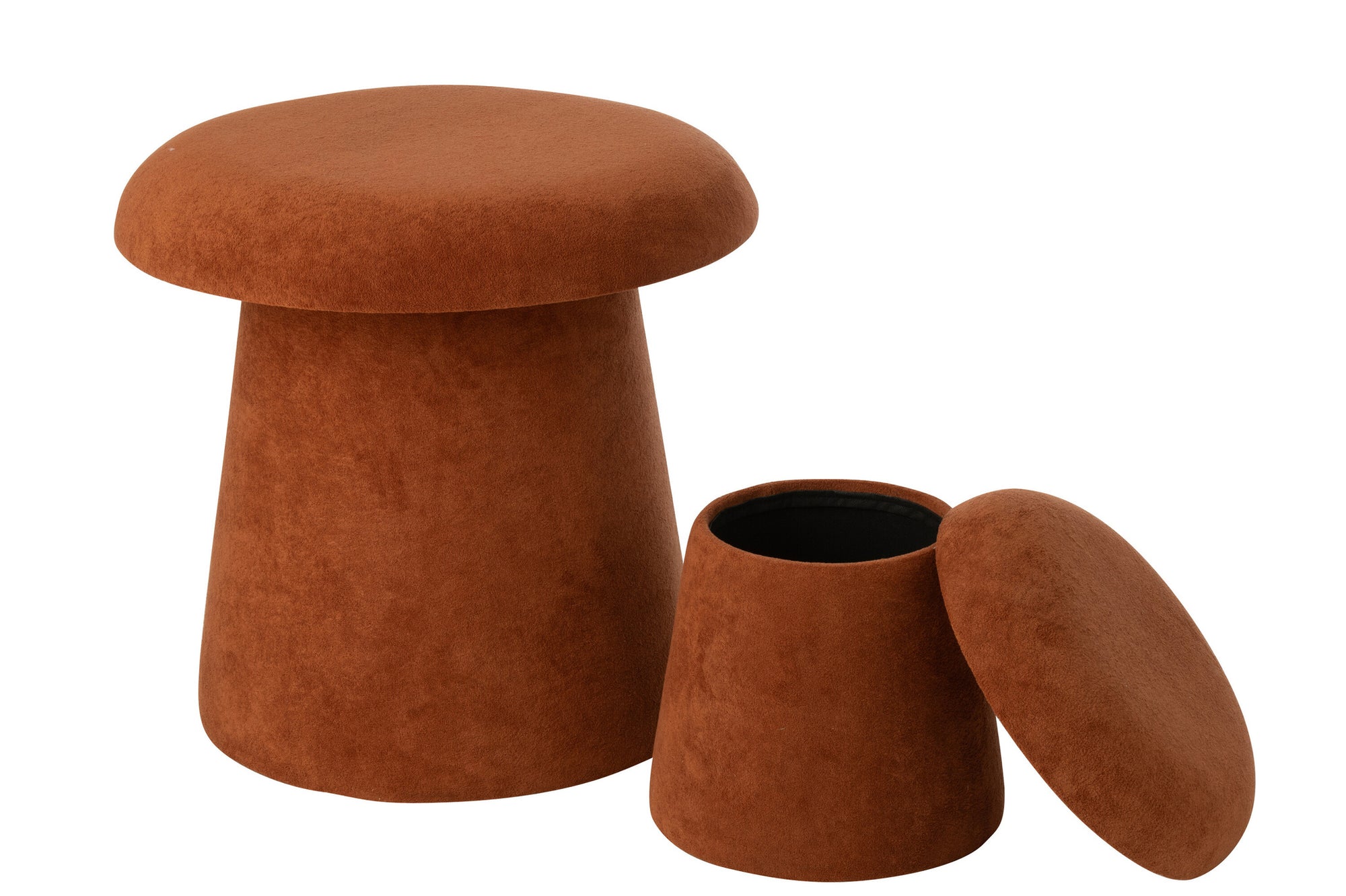 Set van 2 paddenstoelkrukjes MDF terracotta