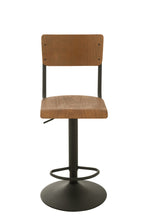 J-LINE BARKRUK – HOUT/METAAL – BRUIN/ZWART – INDUSTRIEEL DESIGN