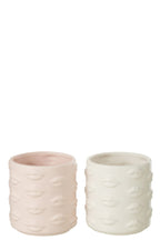 J-Line Bloempot Kiss Dolomiet Roze 2 stuks