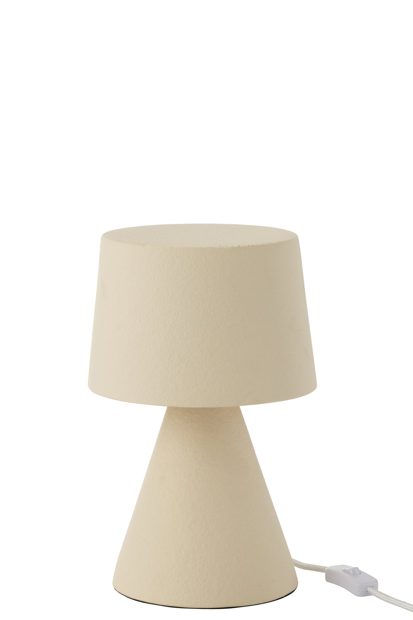 Tafellamp met kleine kap, steengoed, beige