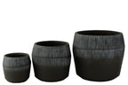 J-LINE SET VAN 3 BLOEMPOTTEN FIBER CLAY ZWART