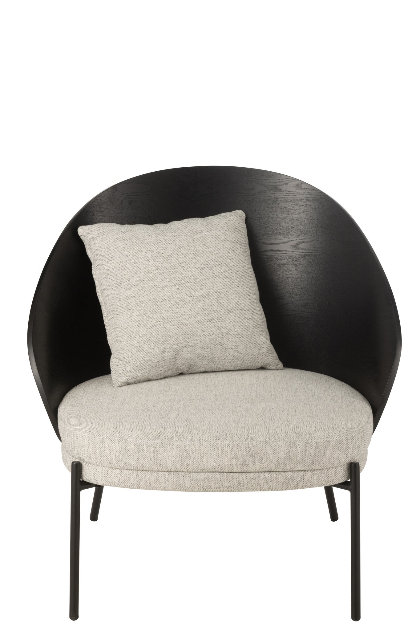 Loungefauteuil Lone Hout/Metaal Zwart/Grijs