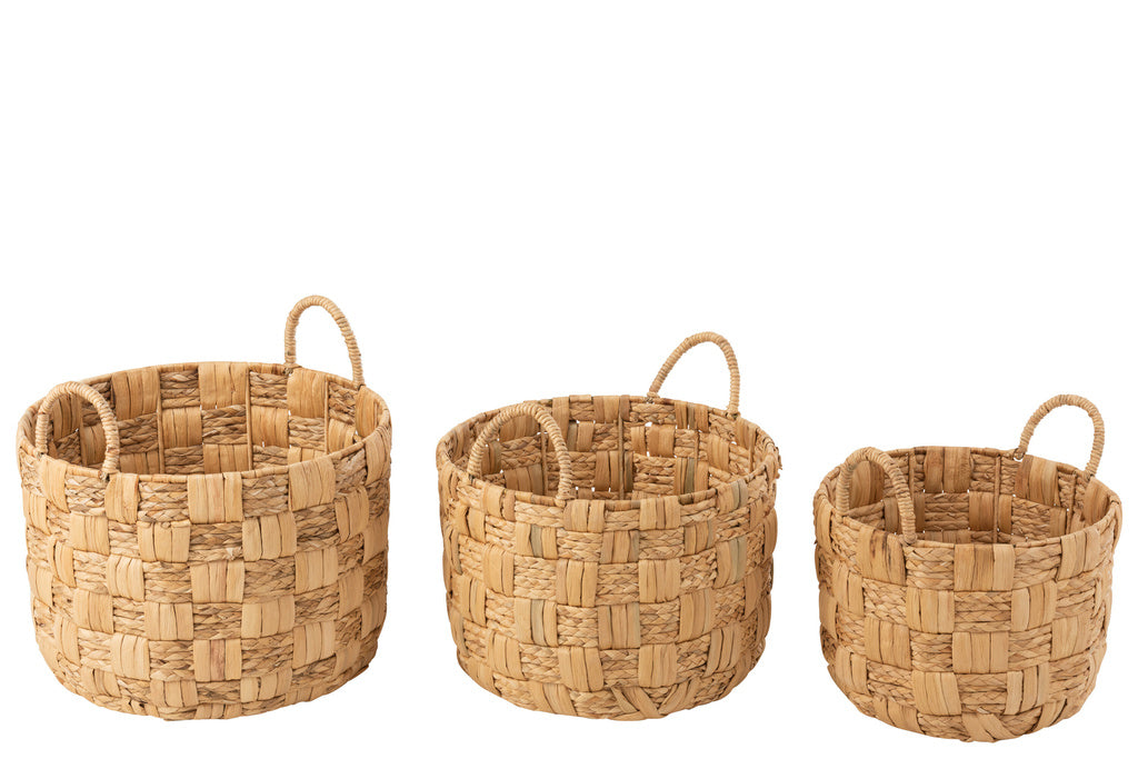 J-LINE SET VAN 3 MANDEN ROND WATERHYACINT NATUUR