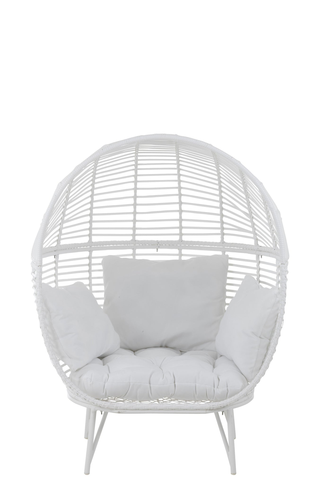 Loungestoel Ovaal Staal Wit
