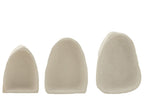 J-LINE SET VAN 3 WANDREKKEN PAPIER-MÂCHÉ WIT