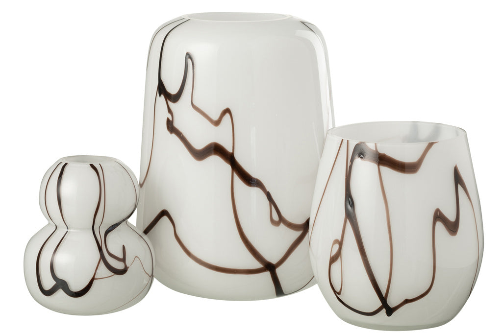 J-LINE VAZE SMOKE EFFECT SMAL – GLAS WIT/ZWART