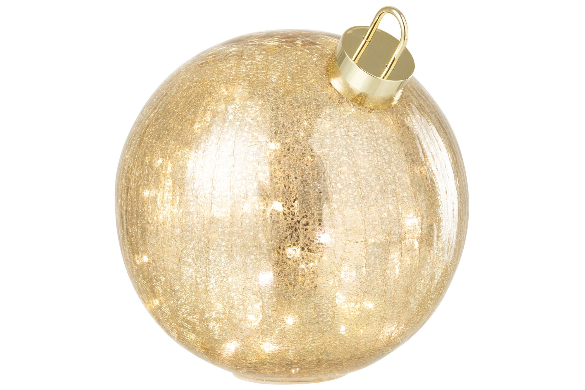 J-LINE KERSTBAL MET LED-VERLICHTING VAN GLAS GOUDKLEURIG GROOT