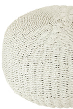 J-LINE POEF ROND GEWEVEN PLASTIC WIT