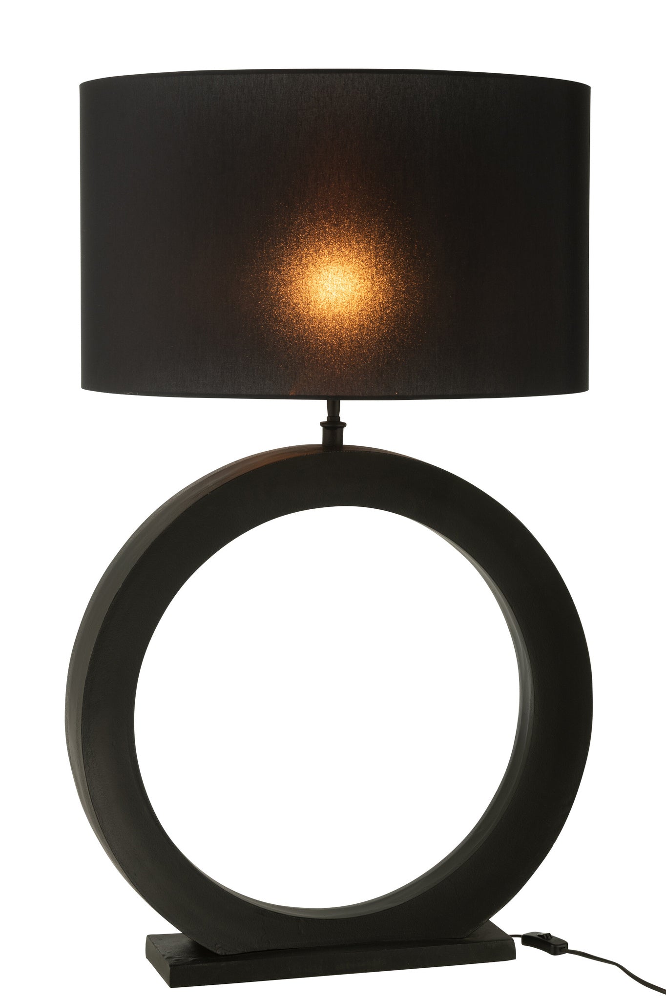 Tafellampvoet rond aluminium zwart