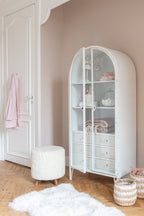 Pouf schapenpoot polyester wit