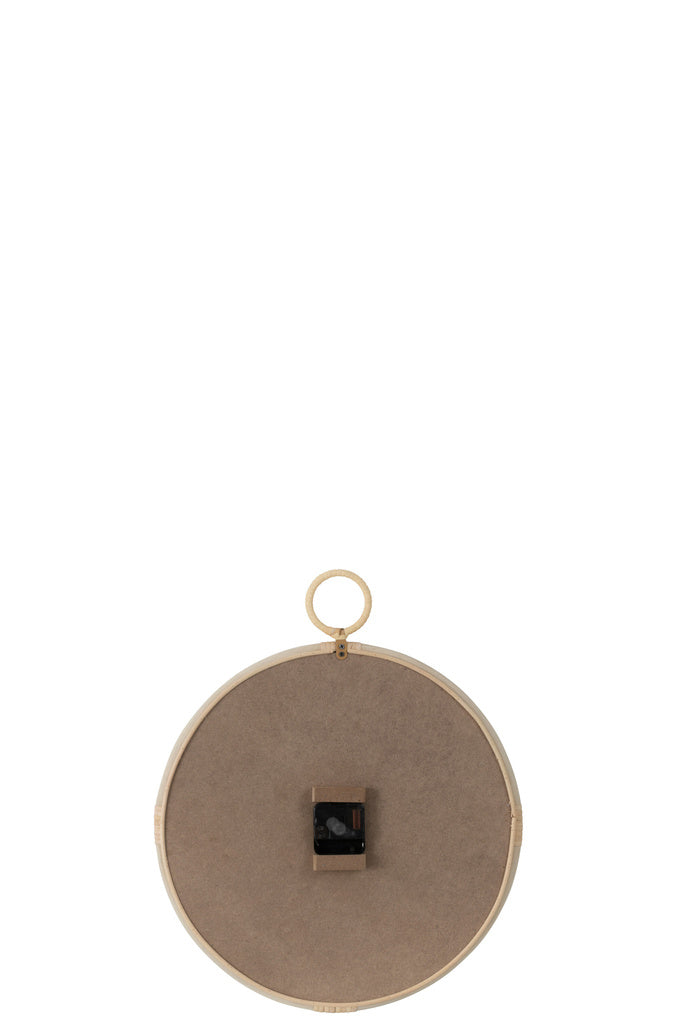 J-LINE WANDKLOK KYR – ROTAN/MDF NATUUR/WIT KLEIN