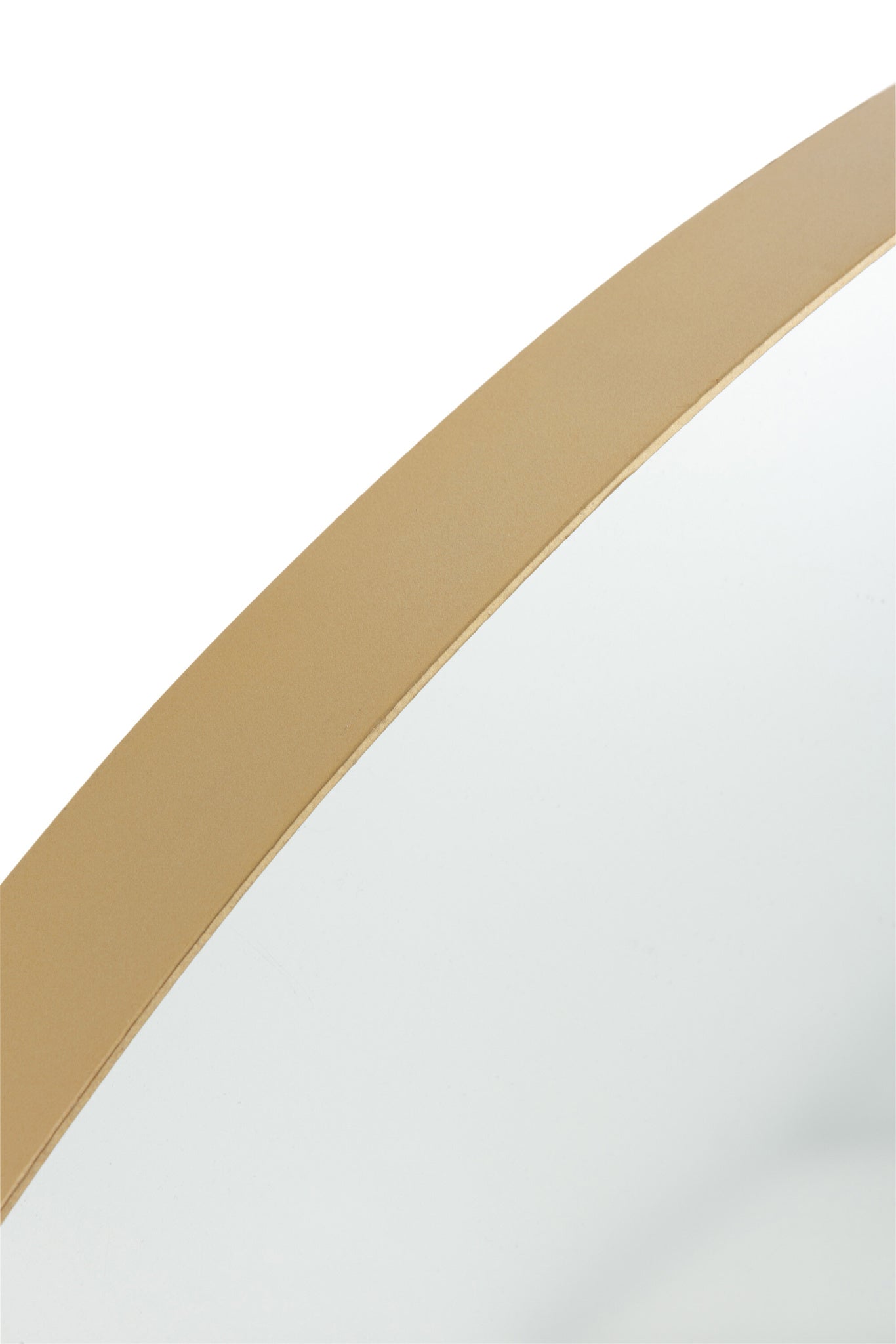 Ronde spiegel met hoge rand, metaal/glas, goud, groot
