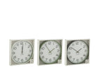 J-LINE WANDKLOK ROND PLASTIC GROEN/WIT/ZWART SMALL (SET VAN 3)