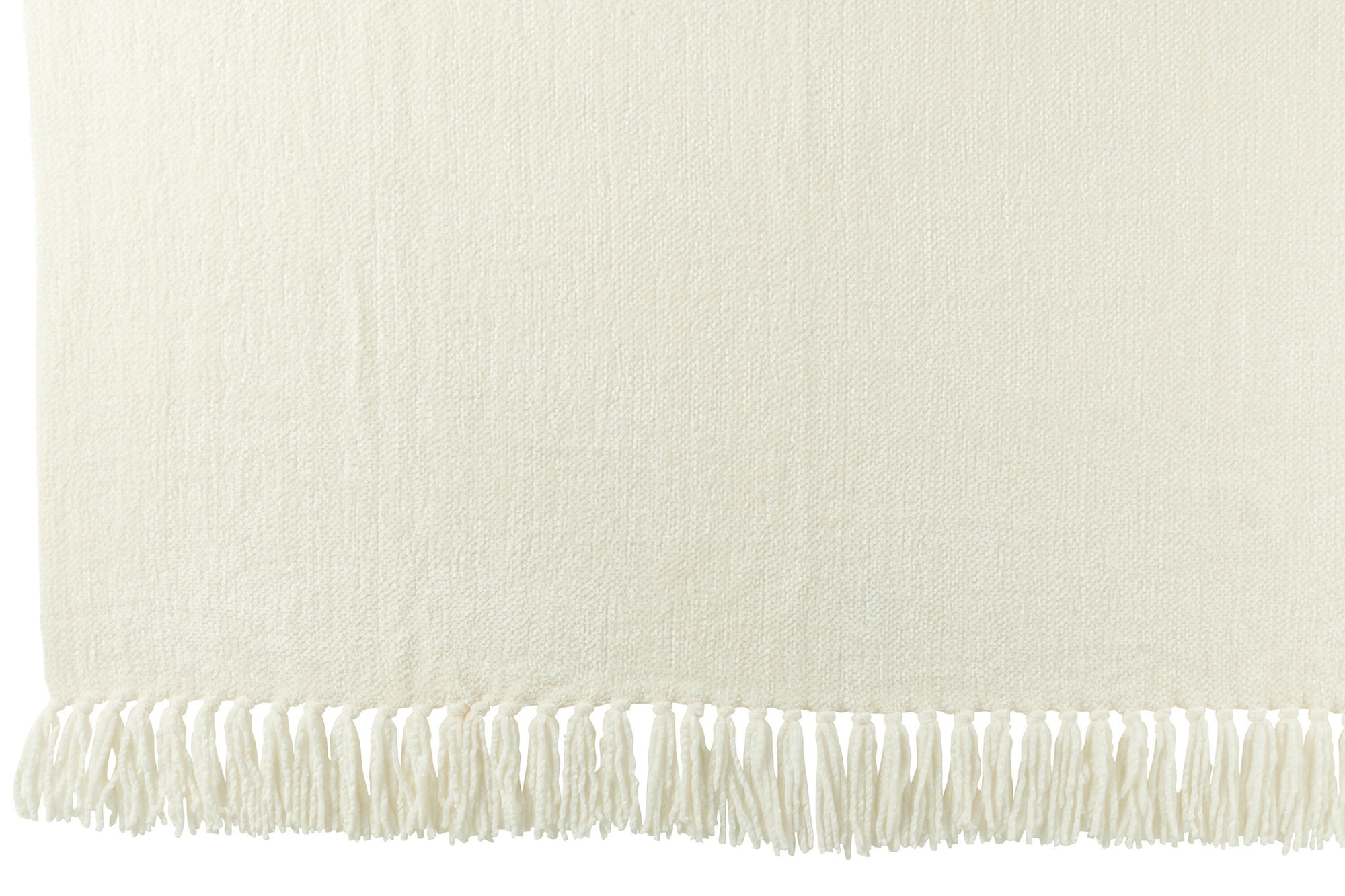 J-LINE DEKEN CHENILLE POLYESTER WIT