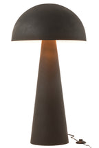 Extra grote metalen paddenstoellamp mat zwart