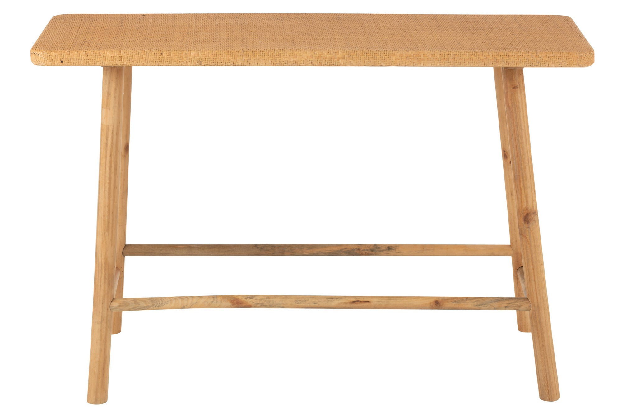 Rechthoekige console van rotan/sparrenhout natuurlijk