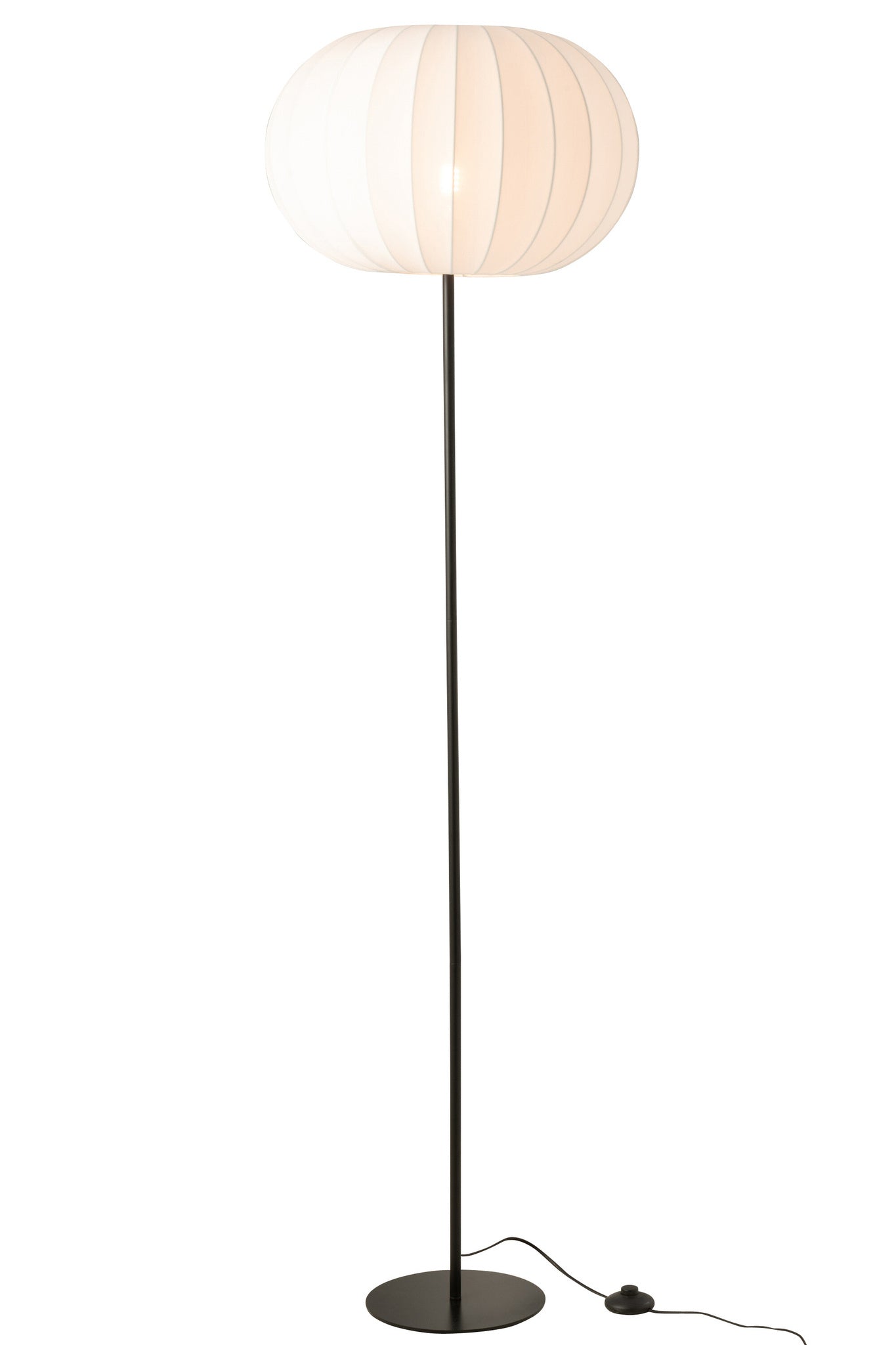 Lantaarn-vloerlamp metaal/textiel wit groot