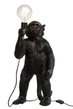 Staande apenlamp van polyresin, zwart