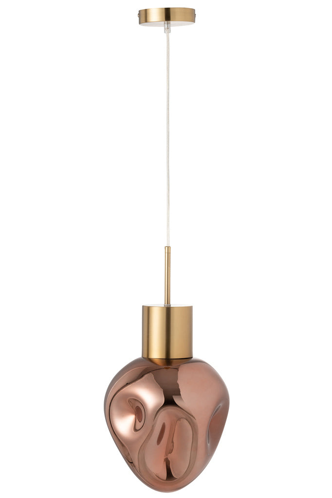 J-LINE HANGLAMP METAAL/GLAS GOUD/KOPER