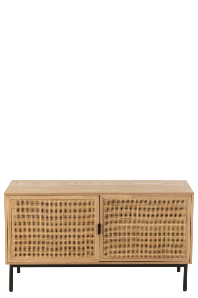 J-LINE KAST SQUARE MDF/METAAL NATUUR/ZWART LARGE