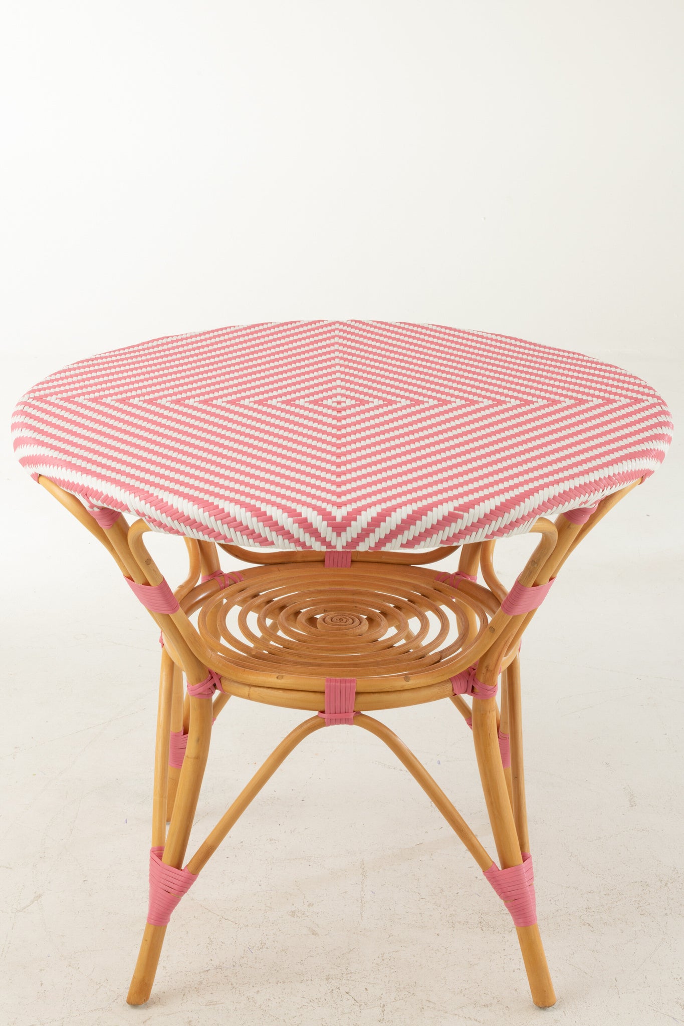 Eettafel rotan roze/wit