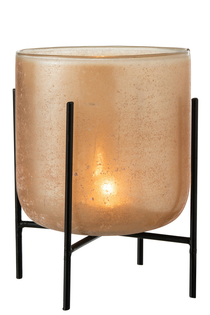 J-LINE HURRICANE ASTOR ON FOOT – GLAS/METAAL AMBER LARGE