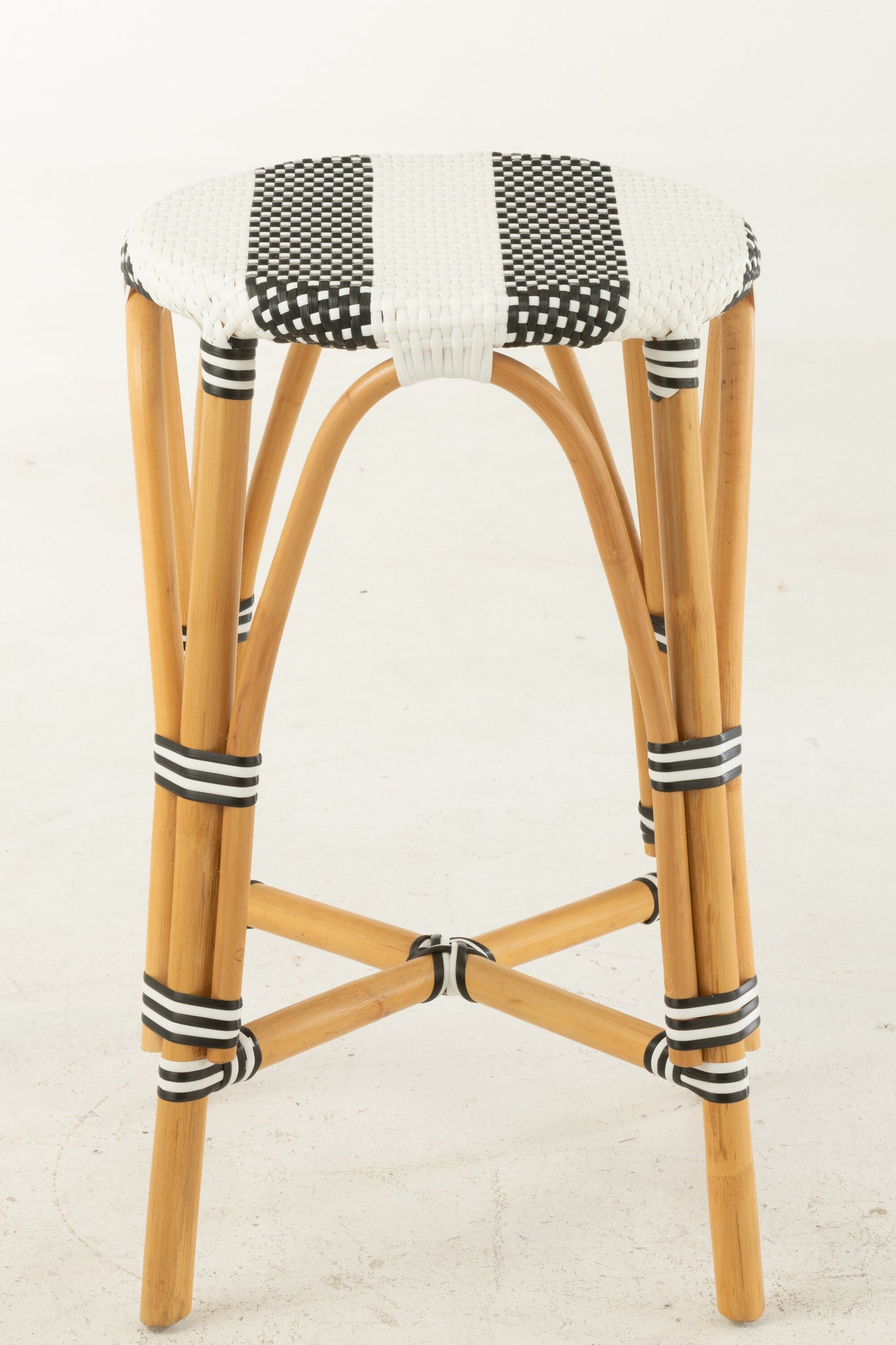 J-LINE KRUK ROTAN ZWART/WIT GROOT