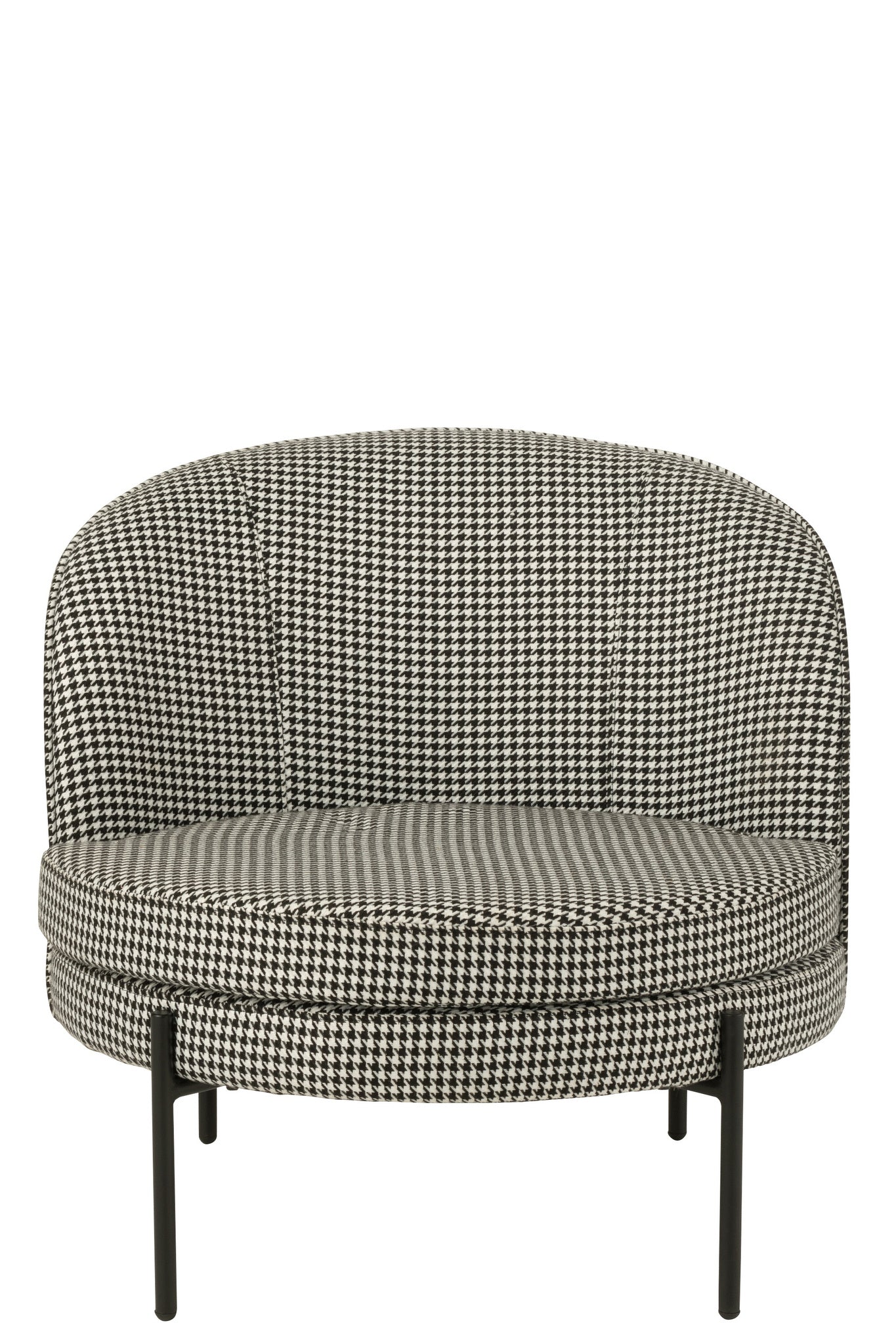Fauteuil pied-de-poule ijzer zwart/wit