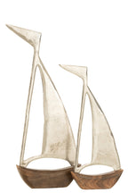 J-LINE BOOT ALUMINIUM/MANGO ZILVER/NATUUR LARGE