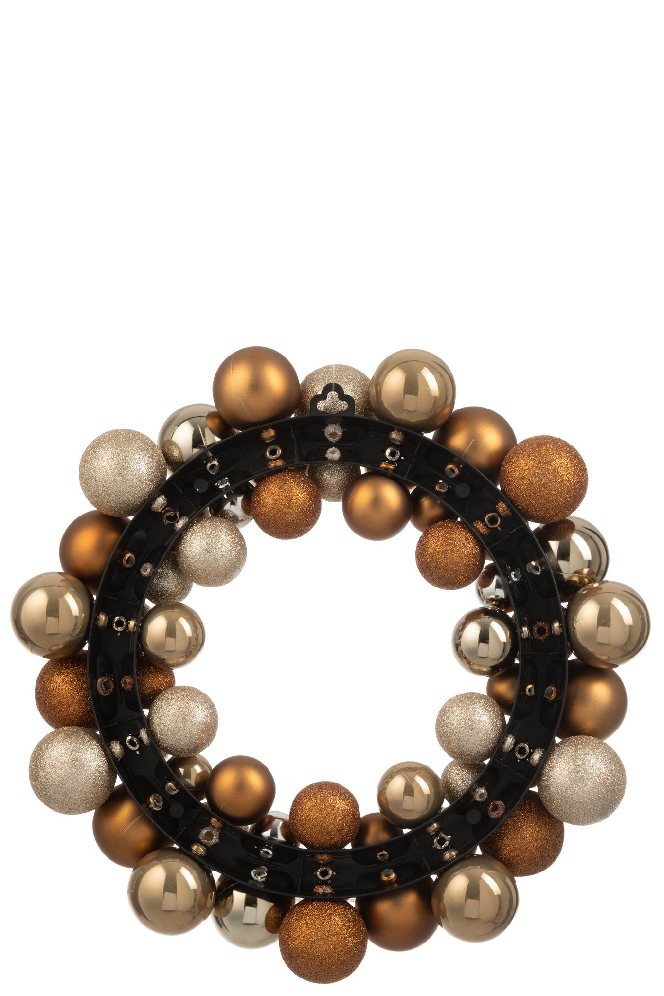 J-LINE KRANS KERSTBALLEN KUNSTSTOF BRUIN