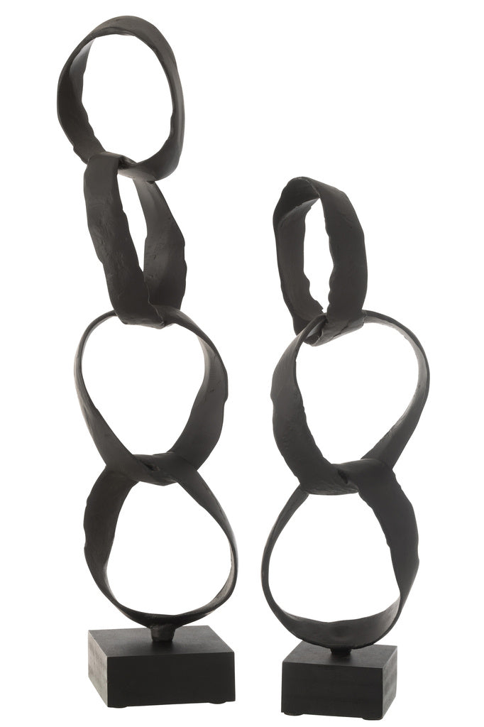 J-Line Figure Rings On Foot Aluminium Black Large: Moderne Stijl