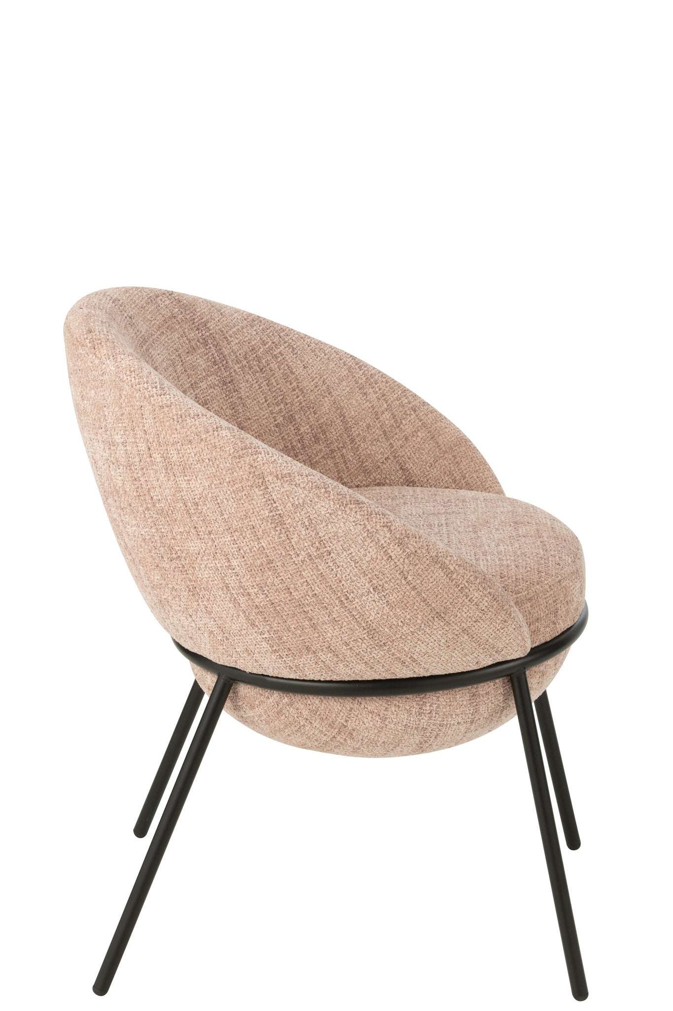 Eetkamerstoel Eetkamerstoel met ijzeren poten ijzer lichtroze/zwart