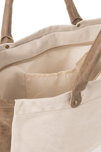J-LINE STRANDTAS MET KORTE HANDVATTEN – TEXTIEL BEIGE