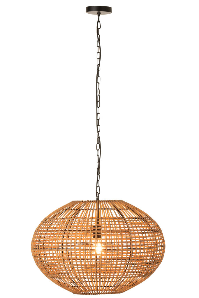 J-LINE HANGING LAMP RATTAN/METAL BROWN/BLACK LARGE