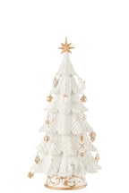 J-LINE KERSTBOOM LED ORNAMENTEN HARS WIT/GOUD KLEIN