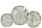  J-Line Presse-papier Bubbles Glas Wit Groot