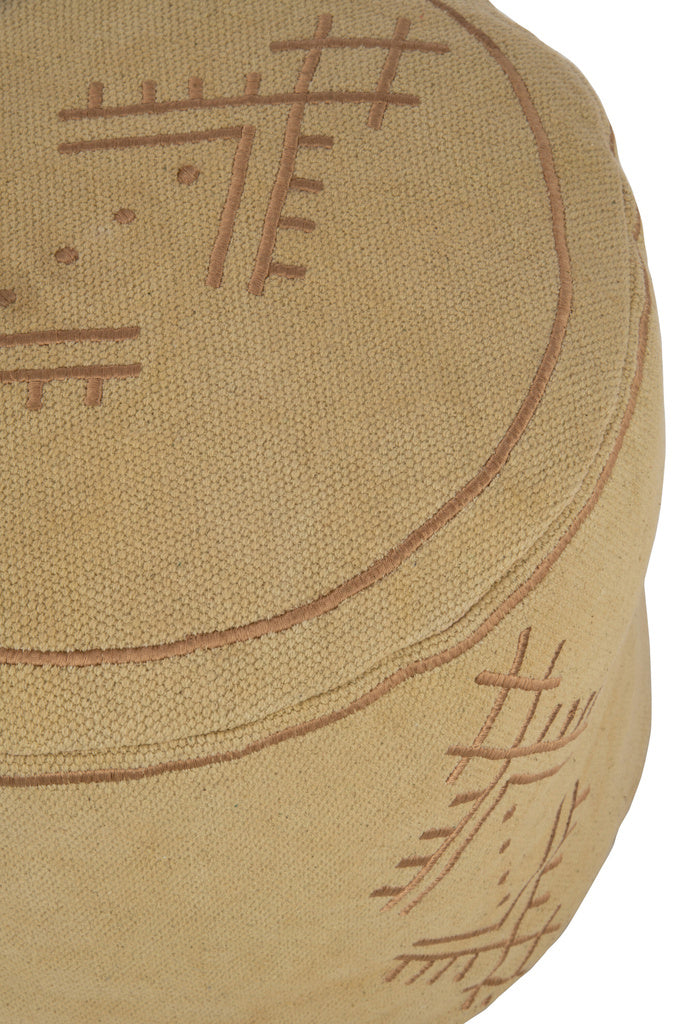 J-LINE POEF CYLINDER ETNISCHE PATRONEN KATOEN ZAND