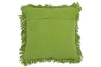 J-LINE KUSSEN TUFTED CURVES + FRANJES – WOL/KATOEN – GROEN – 45 CM