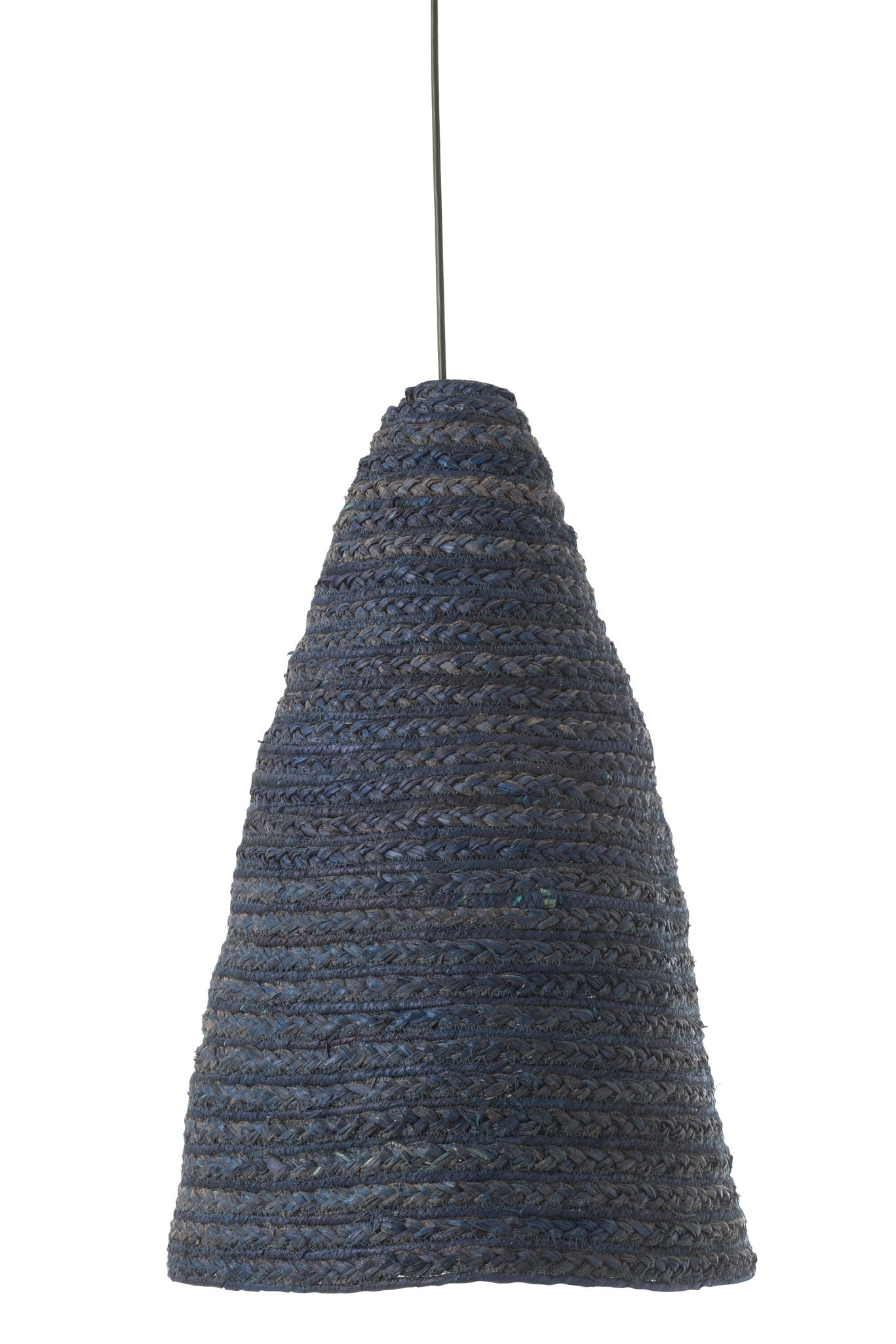 Donkerblauwe hangende lampenkap van maïsblad